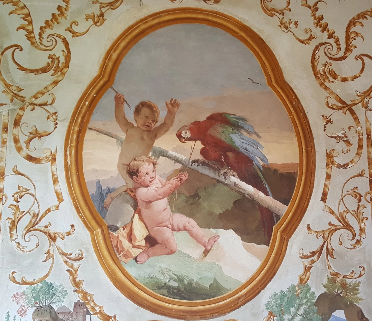 Sala dei putti - Affresco nella foresteria di Villa Valmarana Ai Nani